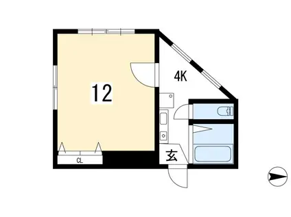 プチクリヨン(1K/3階)の間取り写真