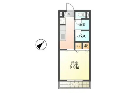 サニーハイツ(1K/2階)の間取り写真