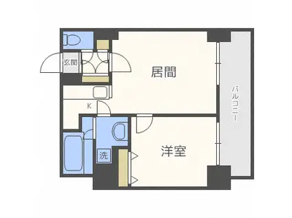 グランドタワー札幌(1LDK/12階)の間取り写真
