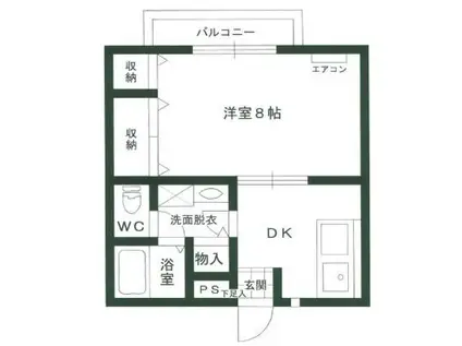 クレスパット弘明寺(1K/2階)の間取り写真