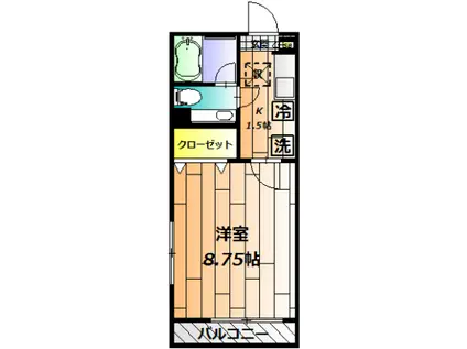 サァラ多摩平(1K/2階)の間取り写真