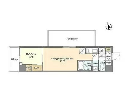 エル・セレーノ品川西大井(1LDK/6階)の間取り写真