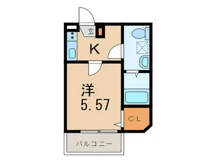 LUMINOUS GRANDE(1K/2階)の間取り写真