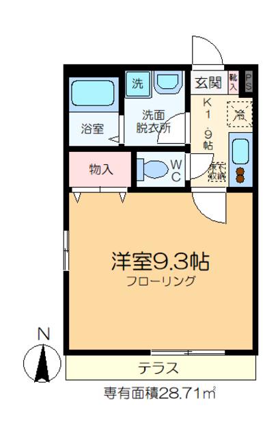 ファミールKメゾン(1K/1階)の間取り写真