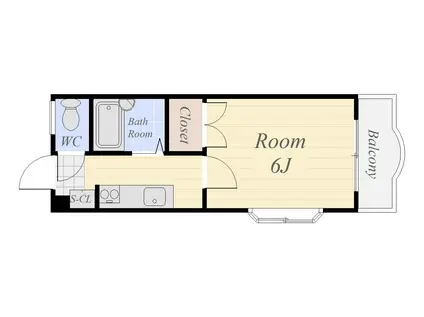 アリーズ鴨池(1K/1階)の間取り写真