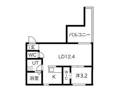 GRIN AT 道徳(1LDK/2階)の間取り写真