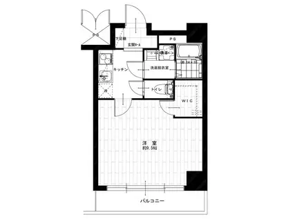 パークノヴァ横浜弐番館(1K/2階)の間取り写真