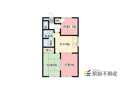 ドリームハウス鍋島(3DK/2階)の間取り写真