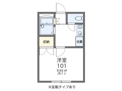 レオパレスNISHISUNA(1K/2階)の間取り写真