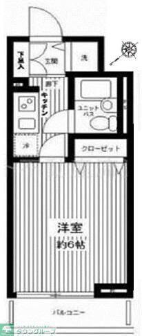 ZOOM東銀座(1K/7階)の間取り写真