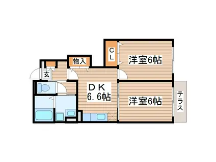 セイバリー郡山(2DK/1階)の間取り写真