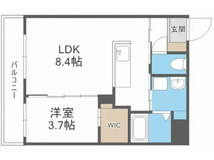 ラグナベルデ菊水(1LDK/2階)の間取り写真