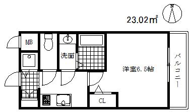 エスレジデンス神戸元町(1K/12階)の間取り写真