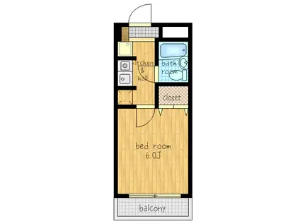 ベルテックアイ(1K/2階)の間取り写真