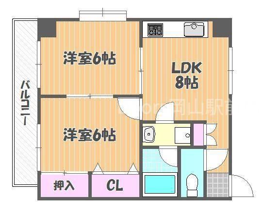 パークサイド幸町(2LDK/4階)の間取り写真
