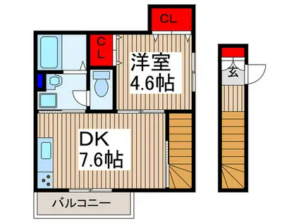 サクラシティ(1DK/2階)の間取り写真