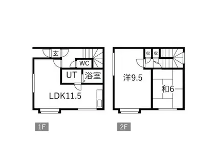ロイヤルハウス富丘C(2LDK/2階)の間取り写真