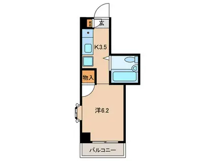 メゾンドール(1K/2階)の間取り写真