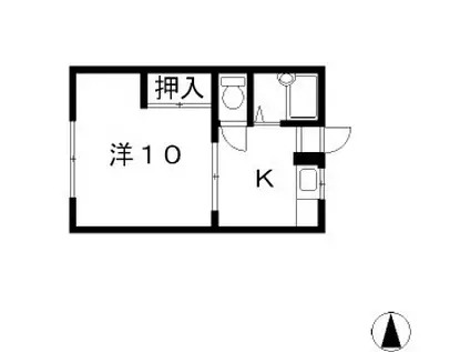 コーポ美鈴(1K/2階)の間取り写真