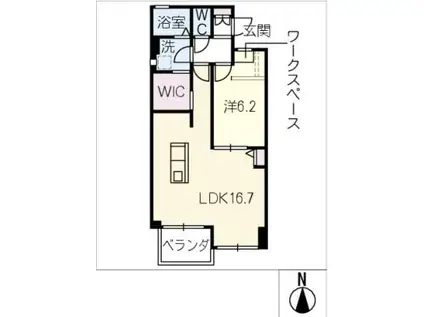 ロイヤルマンション丸善(1LDK/2階)の間取り写真