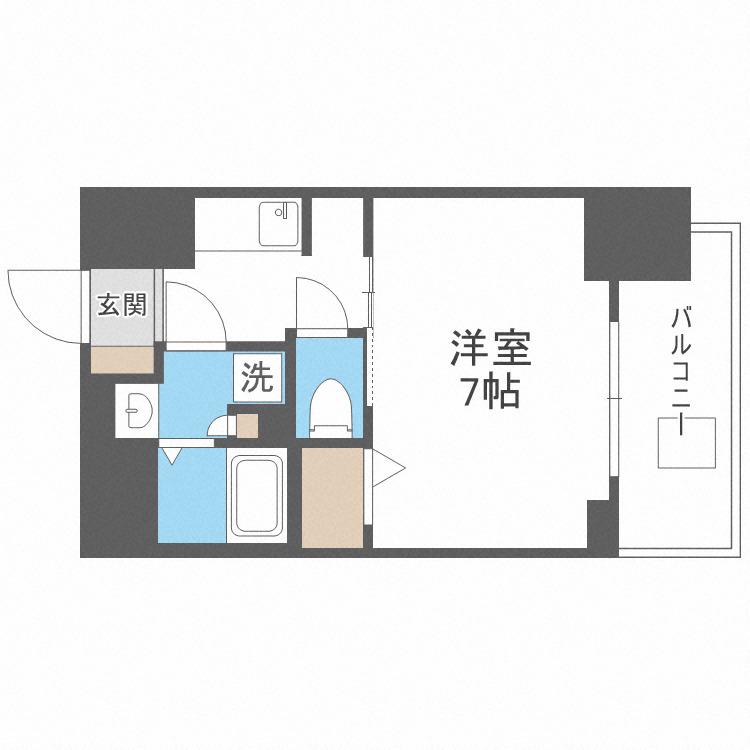 S-RESIDENCE難波大国町DEUX(1K/12階)の間取り写真