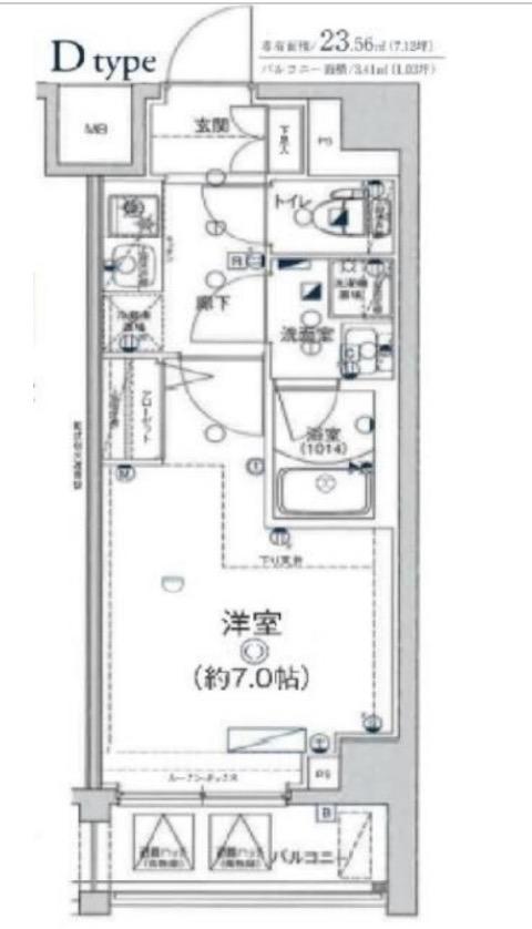 レア横濱天王町弐番館(1K/1階)の間取り写真