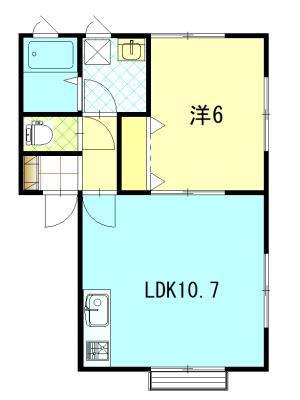 フォレストハウス(1LDK/1階)の間取り写真