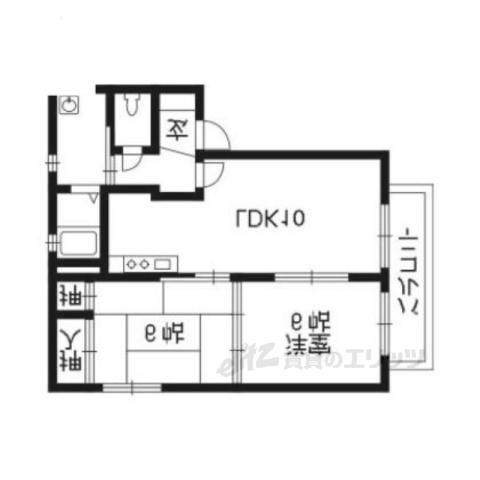 アイリス正道C棟(2LDK/2階)の間取り写真