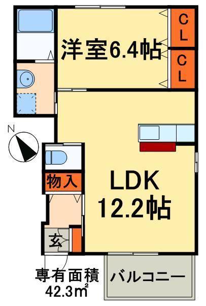 JIROEMON II(1LDK/1階)の間取り写真