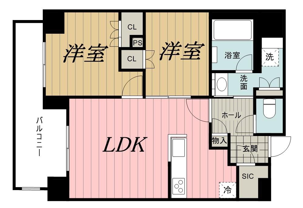 新日本EXビル(2LDK/9階)の間取り写真
