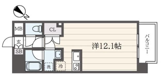 L-FLAT 横浜大通公園(ワンルーム/10階)の間取り写真