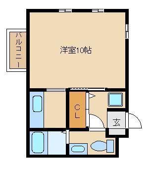 クレスト・ベルゲン(1K/1階)の間取り写真