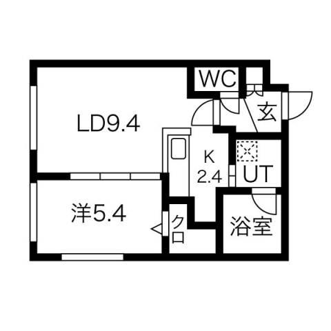 地下鉄東豊線 環状通東駅 徒歩2分 5階建 築2年(1LDK/4階)の間取り写真