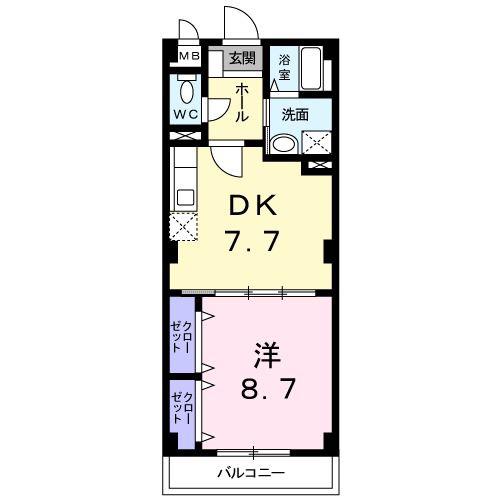 カーサミア十条(1DK/2階)の間取り写真