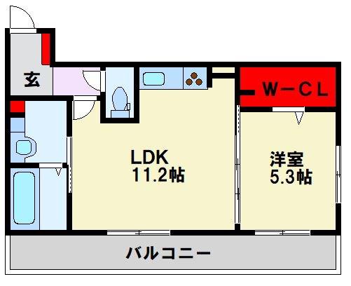 エレガンスHIMIS(1LDK/3階)の間取り写真