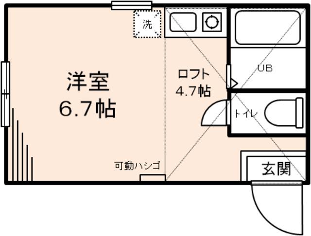 東寺尾マスカルポーネ(ワンルーム/1階)の間取り写真