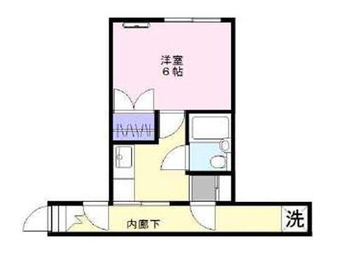 サクラコーポII(1K/2階)の間取り写真