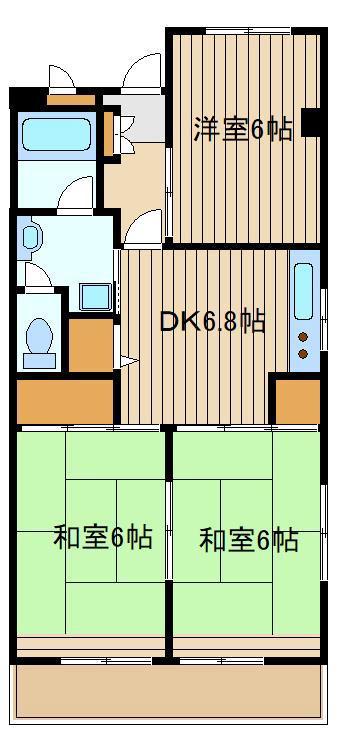 大泉グリーンハイツ(3DK/1階)の間取り写真