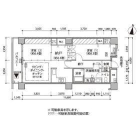 東雲キャナルコートCODAN18号棟(2SLDK/7階)の間取り写真