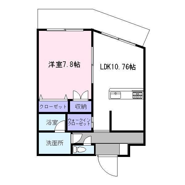 吉山ビル(1LDK/4階)の間取り写真