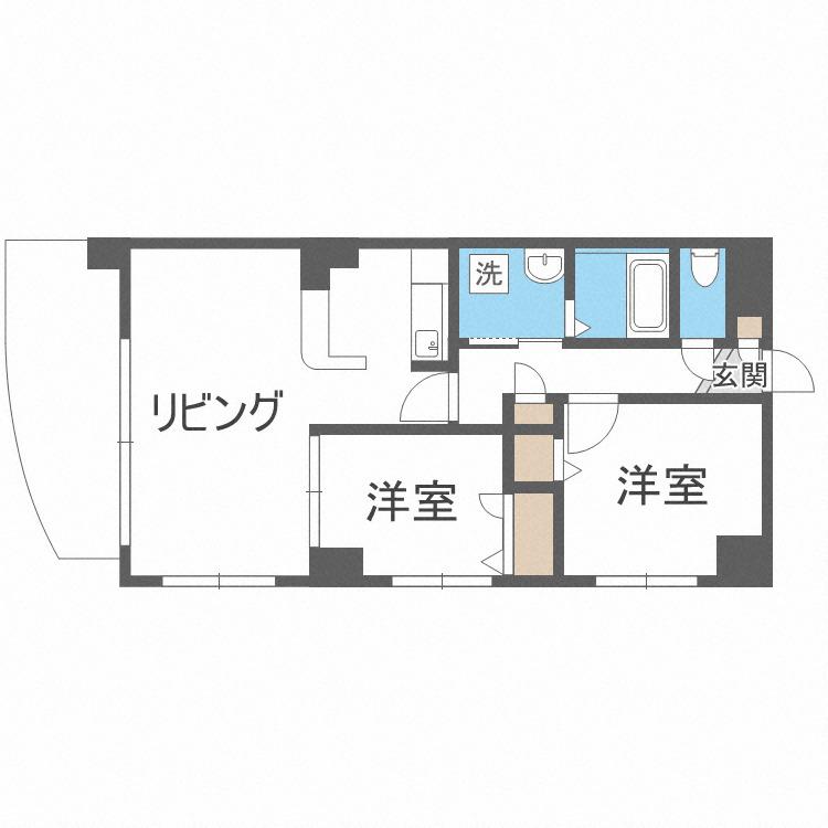ファーストプレイス(2LDK/2階)の間取り写真