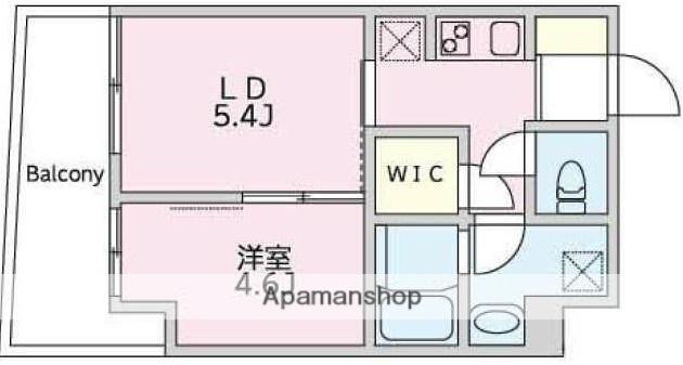 ECUME川崎(1LDK/3階)の間取り写真