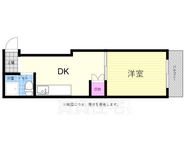 エセル三篠(1DK/3階)の間取り写真