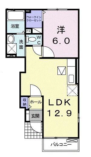 勇駿I番館(1LDK/1階)の間取り写真