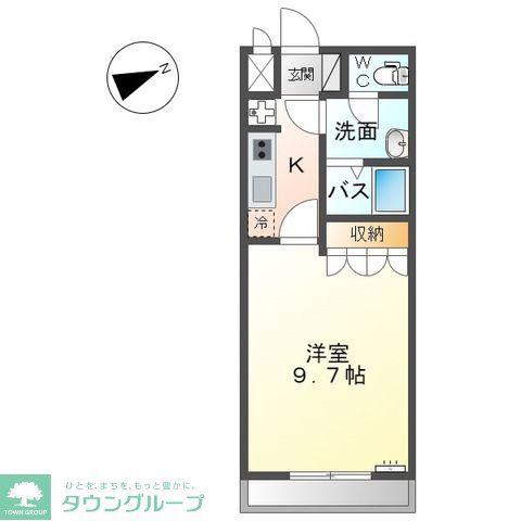 キングスクロス(1K/2階)の間取り写真