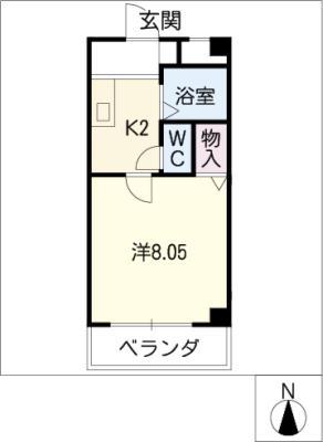 ヴィオレ山手(1K/3階)の間取り写真