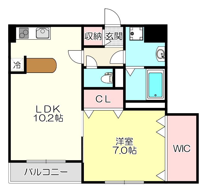 GRADITO東石切(2LDK/3階)の間取り写真