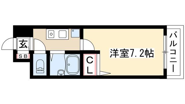 グリーンヒルズ千種(1K/2階)の間取り写真