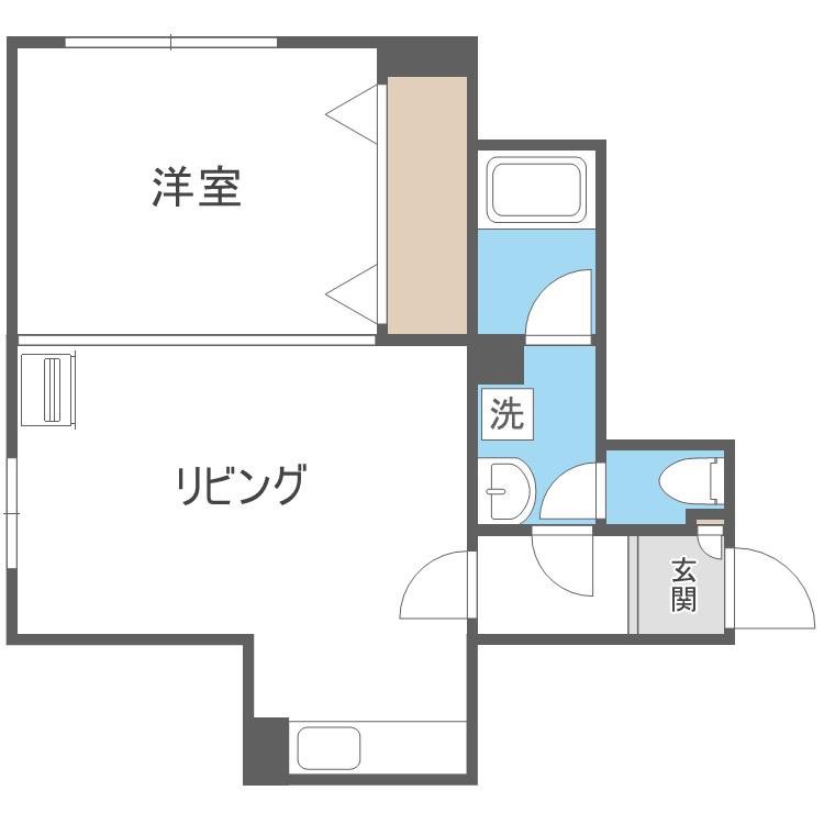 ノースヴィラ(1LDK/3階)の間取り写真