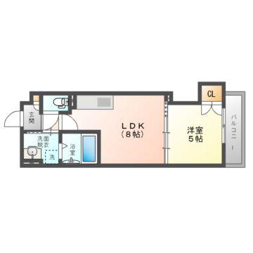 ラモーナ野里町(1LDK/1階)の間取り写真